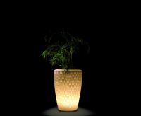 Pflanzgefäß Sereno 120 granit weiß LED
