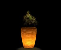Pflanzgefäß Sereno 120 granit braun LED